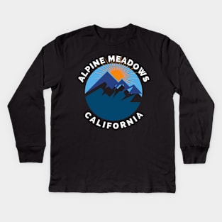 Alpine Meadows Ski Snowboard Mountain California Yosemite - Travel Kids Long Sleeve T-Shirt